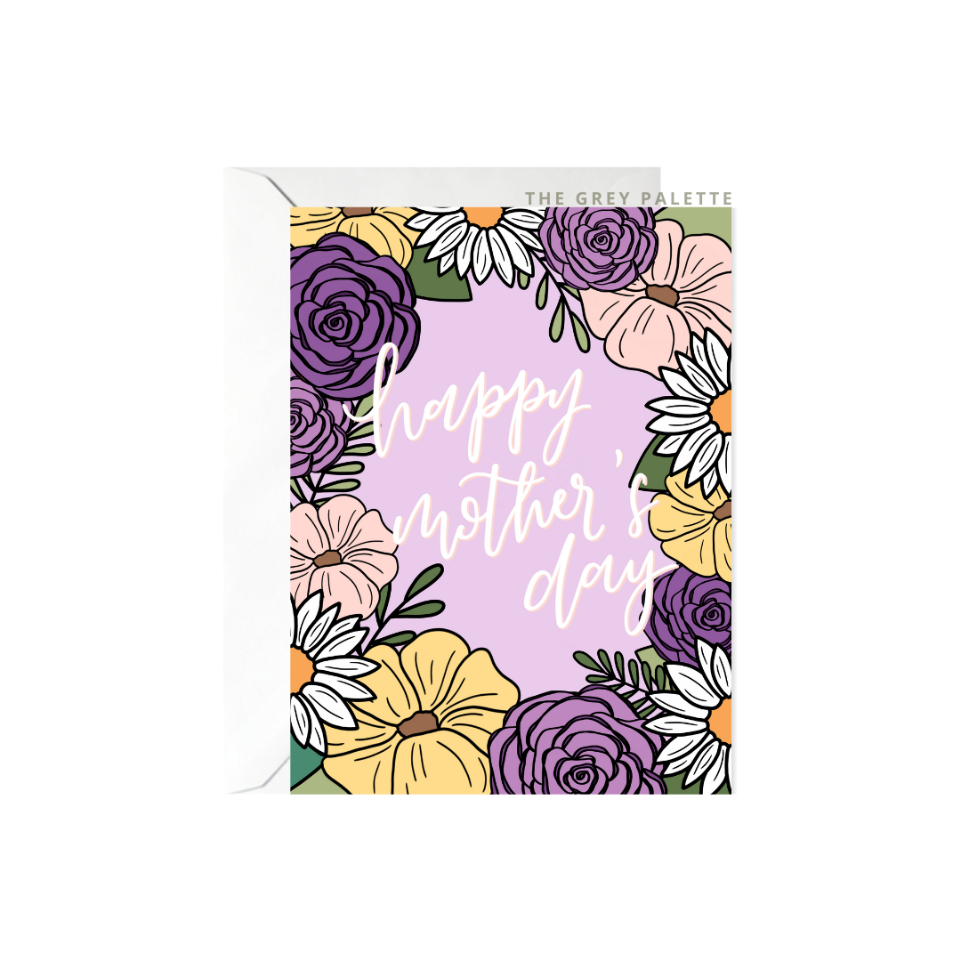 Floral Mother's Day Card (Purple)